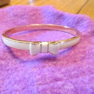 KATE SPADE Ivory/Gold BOW Bangle Bracelet NEW!